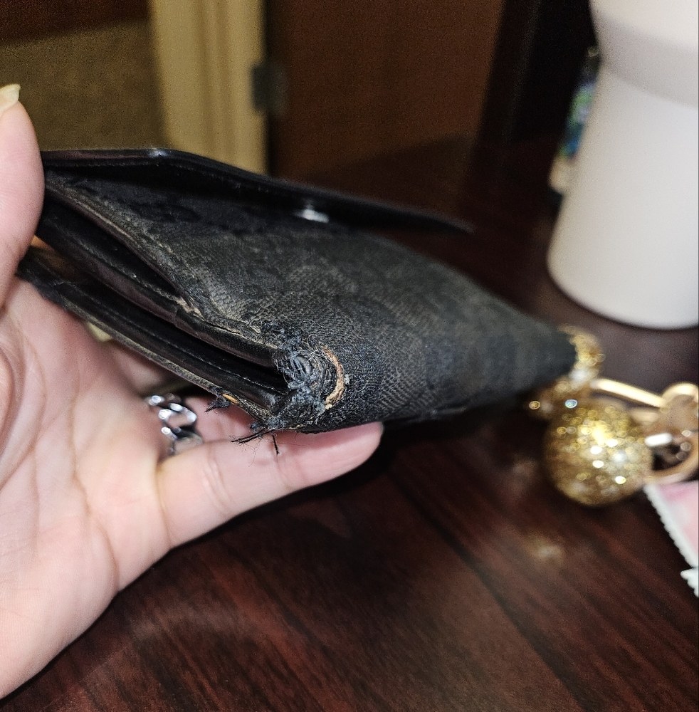 GUCCI Jackie Horse bit leather and canvas compact wallet. Black - Picture 3 of 12